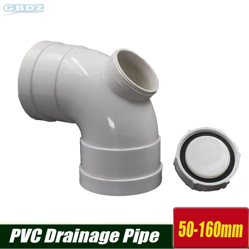 

1-10PCS Pvc Drainage Pipe 90 Degree Elbow Joint With Inspection Port Drainage Fittings 50 75 110 160mm