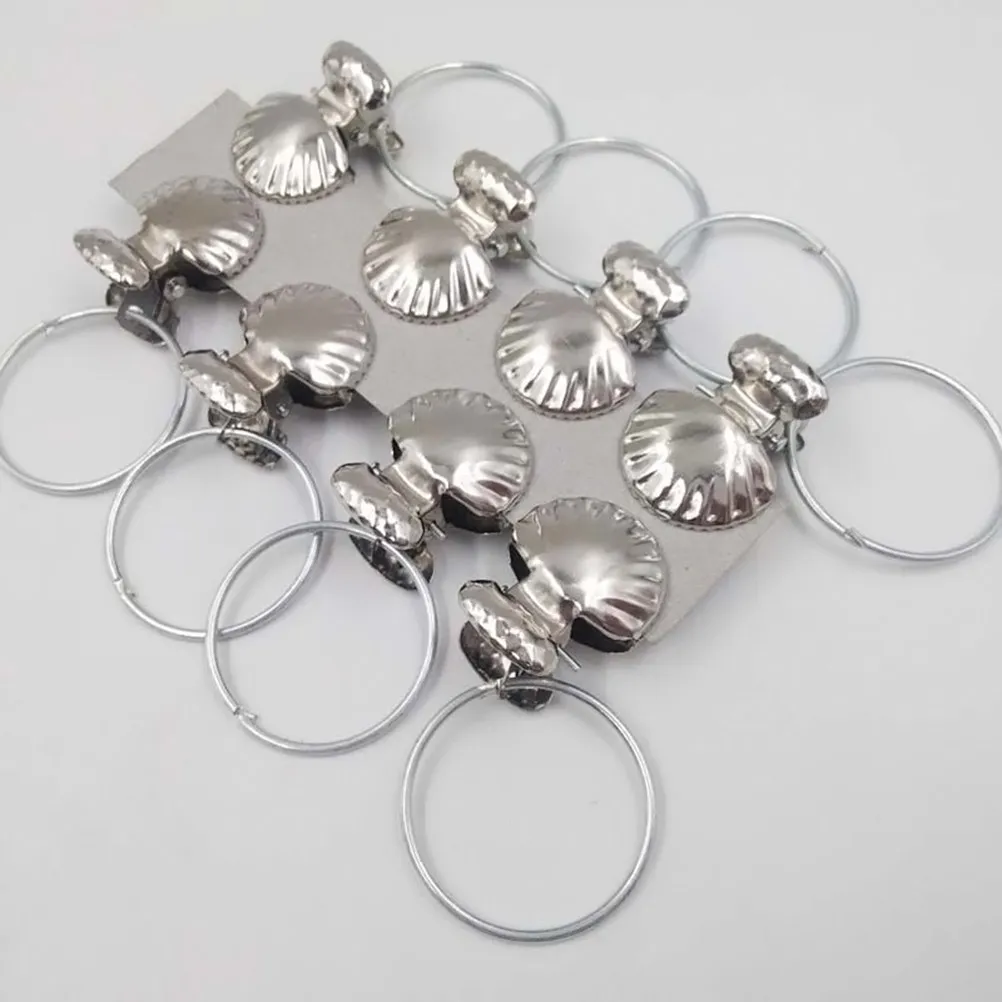 8Pcs Multifunction Shell Shaped Curtain Clips Black Electroplated Metal Clamps for Drapery Clothes Shower Rods Sea Theme Room