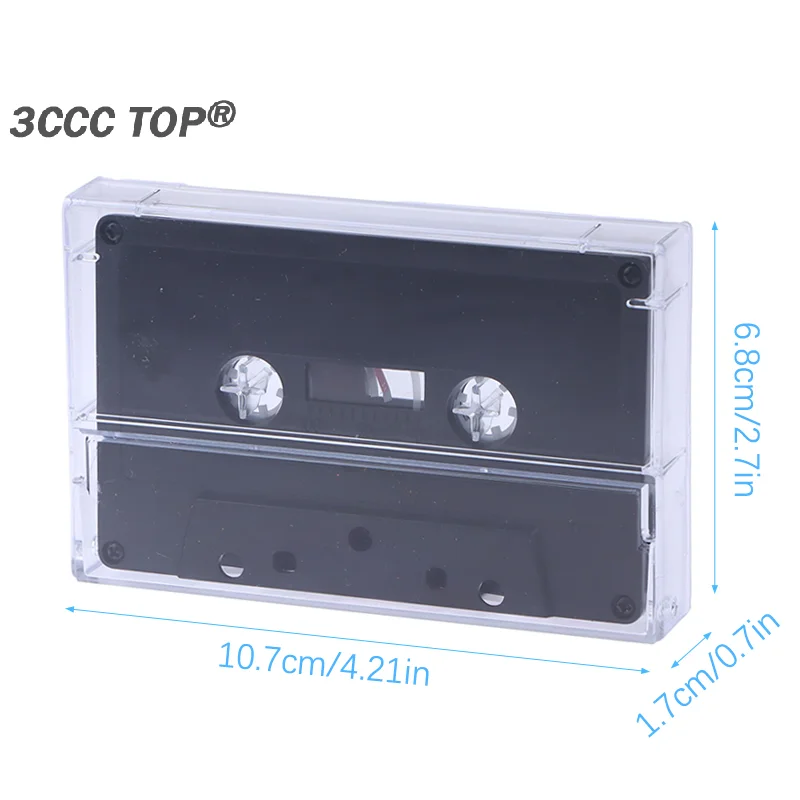 Boîte de Rangement Transparente pour Cassette Standard, Lecteur de Cassette Vierge avec 45 Formations Magnétiques pour Audio, Musique, Statique, 1 Ensemble