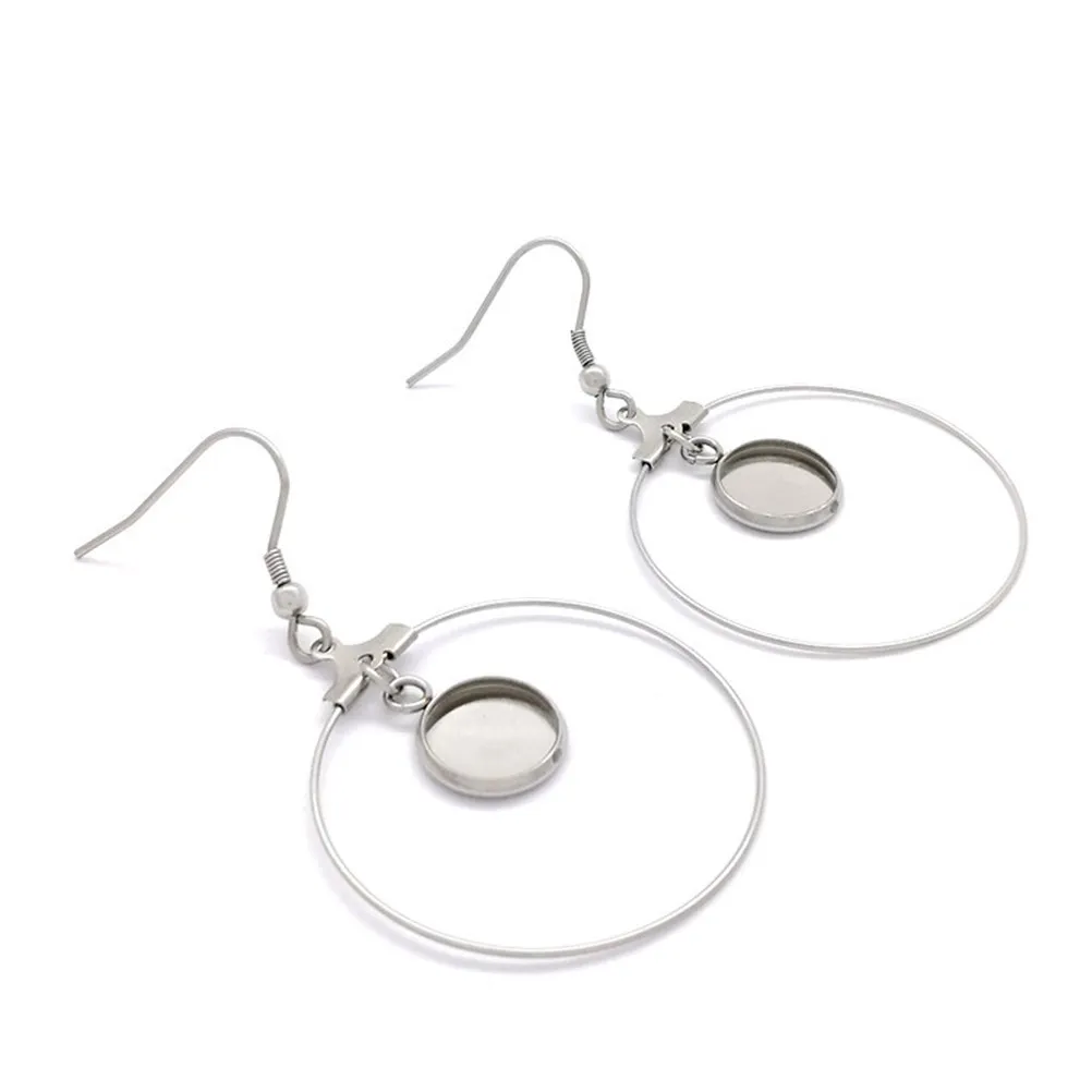 

30Pcs DIY Earring Base Stainless Steel Round Star Heart Shape Bezels for Homemade Jewelry Making Gift for Her Earring Pendant