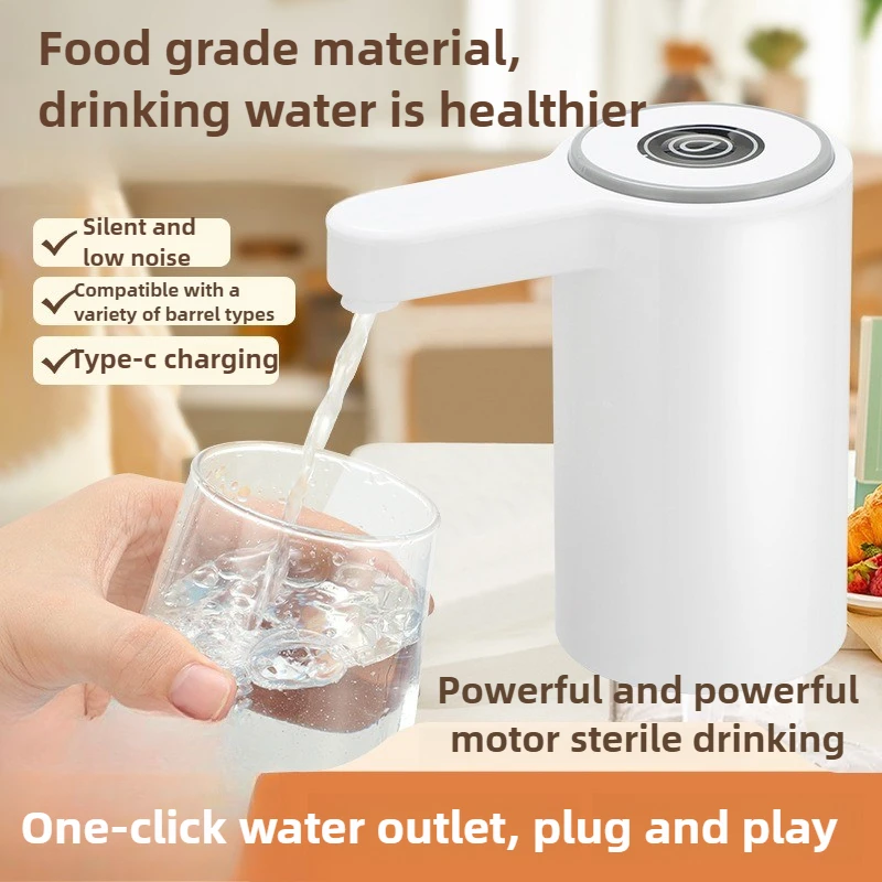 

Электрический диспенсер для бутилированной воды, 4 Вт, кнопочный диспенсер-насос, полипропиленовый пластик, тип-c, зарядка, выход для воды в один клик, диспенсеры для воды