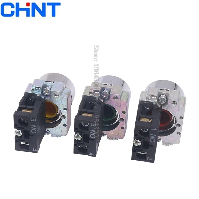 CHINT NP2 Self Reset Button NP2-BA31 BA21 BA42 BA51 Red Blue White Black Yellow Green Arrow Flat Button Switch XB2 Knob Starts