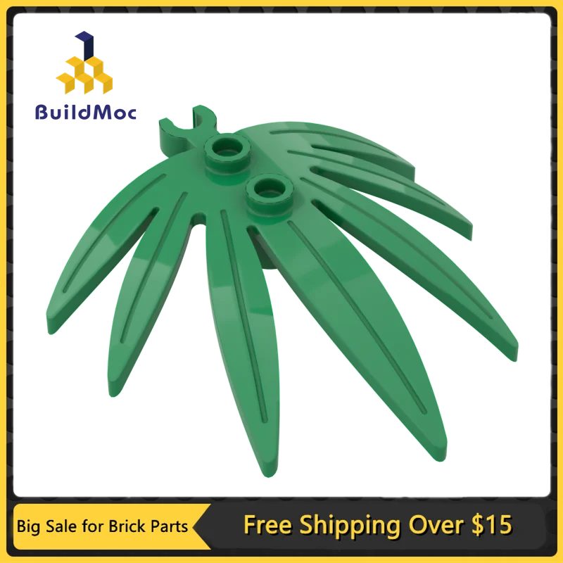 

10Pcs MOC Parts 10884 Plant Leaves 6 x 5 Swordleaf with Clip Compatible Brick DIY Assmble Building Block Particle Kid Puzzle Toy