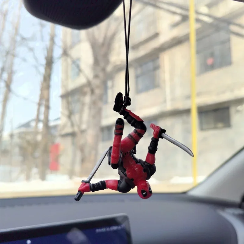 Disney Super-hero Deadpools Car Rearview Mirror Pendant Anime Cartoon Toy Pendant Creative Handsome and Funny Boy Birthday Gifts