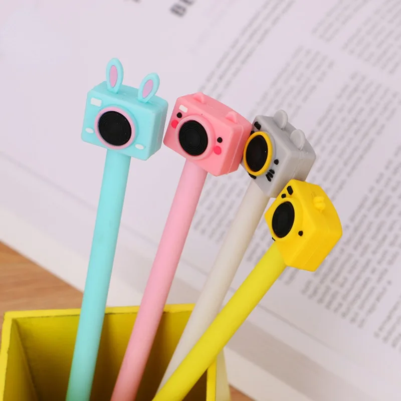 

4 Piece Lytwtw's Cute Creative Gel Ink Pens Korean Camera Kawaii Stationery Material Office School Supplies Kids Gifts Gel Pen