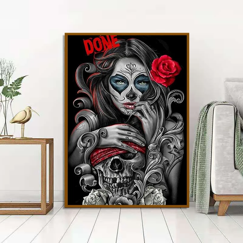 5D New Collection 2024 Diamond Embroidery Skull Legends  Mosaic Art Kits  scenery Hanging paintings Cross Stitch Gift