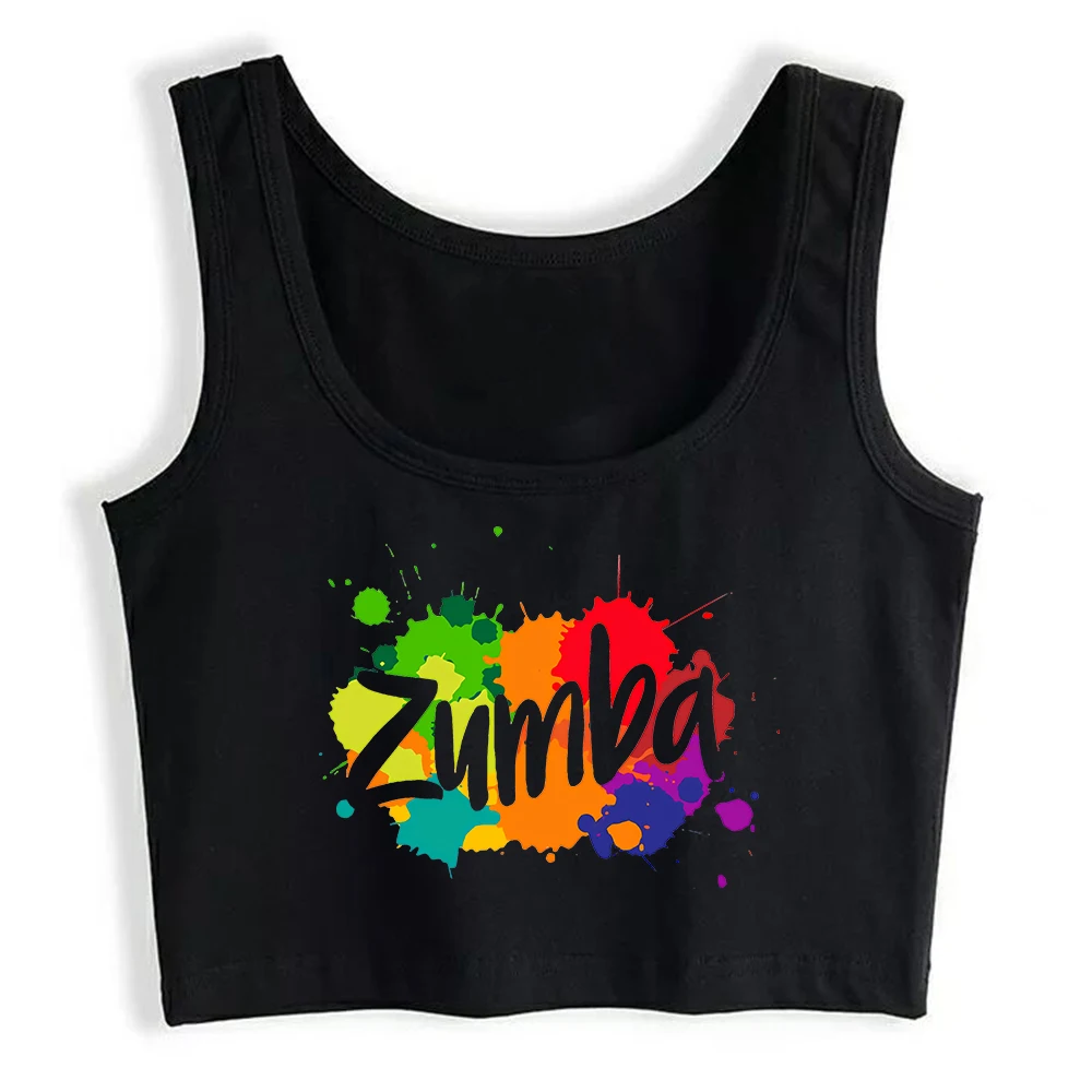 Splash Paint Design Sexy Slim Fit Crop Top Women's Sports Dancing Fitness Themes Tank Top Dancer Cotton Workout Camisole