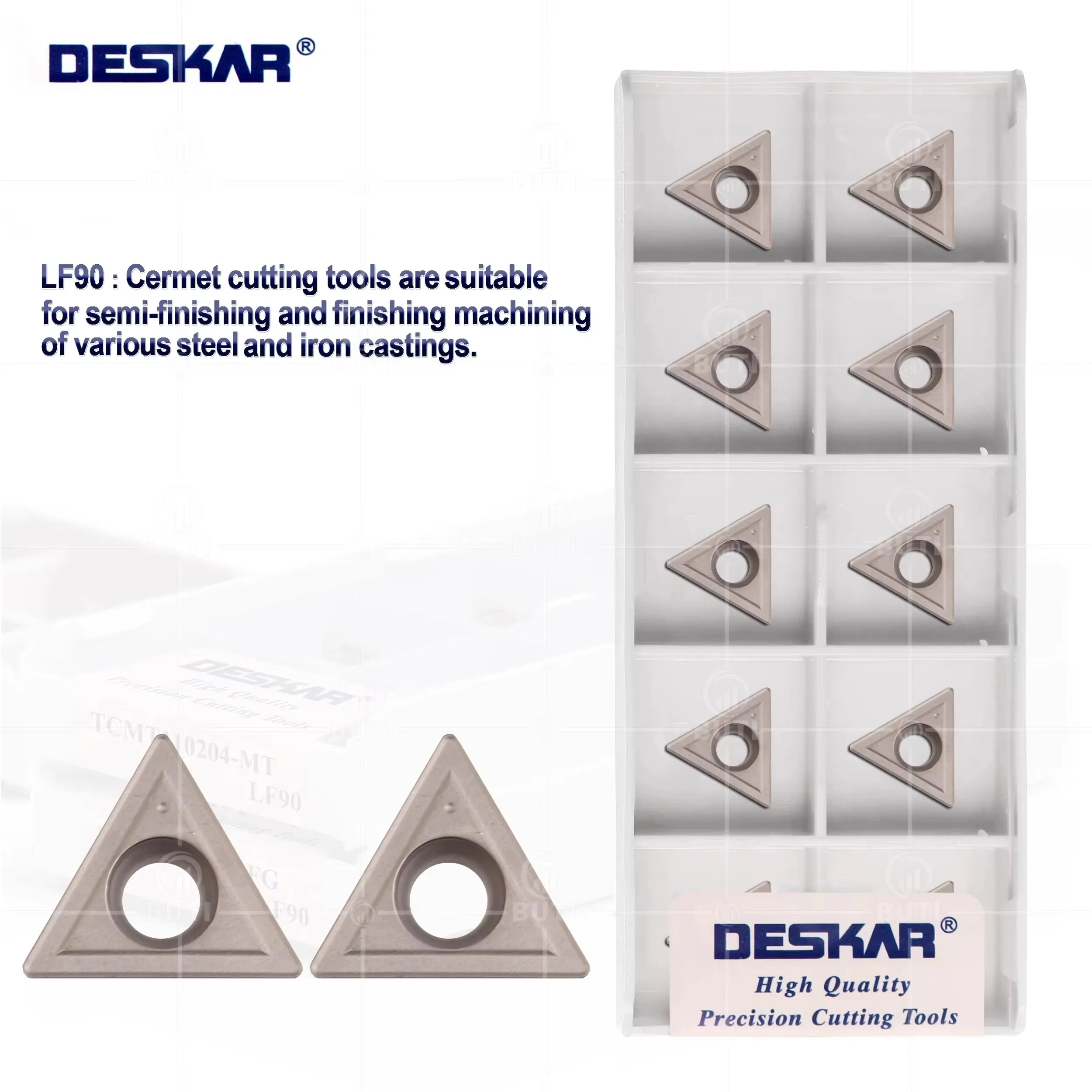 

DESKAR 100% Original TCMT110204-FG MT TCGT110204L-W LF90 Cermet Blades CNC Lathe Cutting Cutter Triangle Ceramics Turning Tools