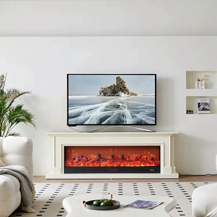 

Современный электрический настенный камин с 2D-дисплеем и многоцветным пламенем с дистанционным управлением, стальной, деревянный материал для вилл