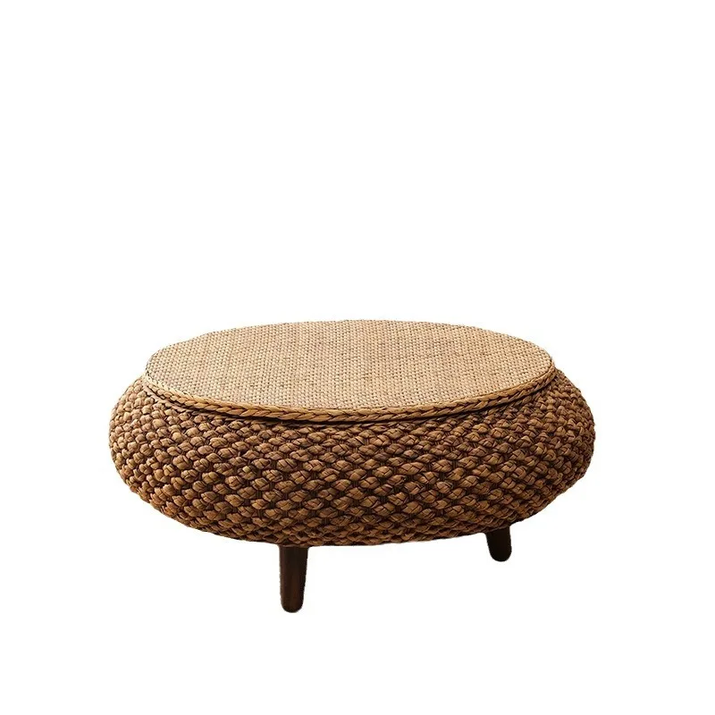 Table small coffee table, mini minimalist round table can be stored, low table