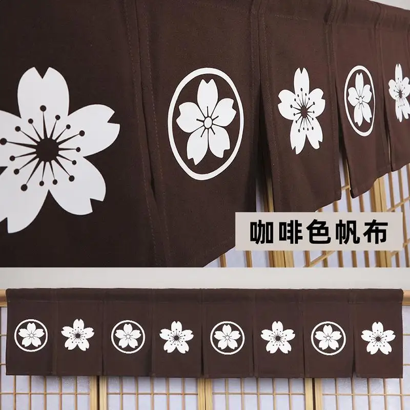 Japanese Door Lintel Curtain Customizable Short Partition Kitchen Curtain with Brand Logo Velcro Adhesive No Punching Required
