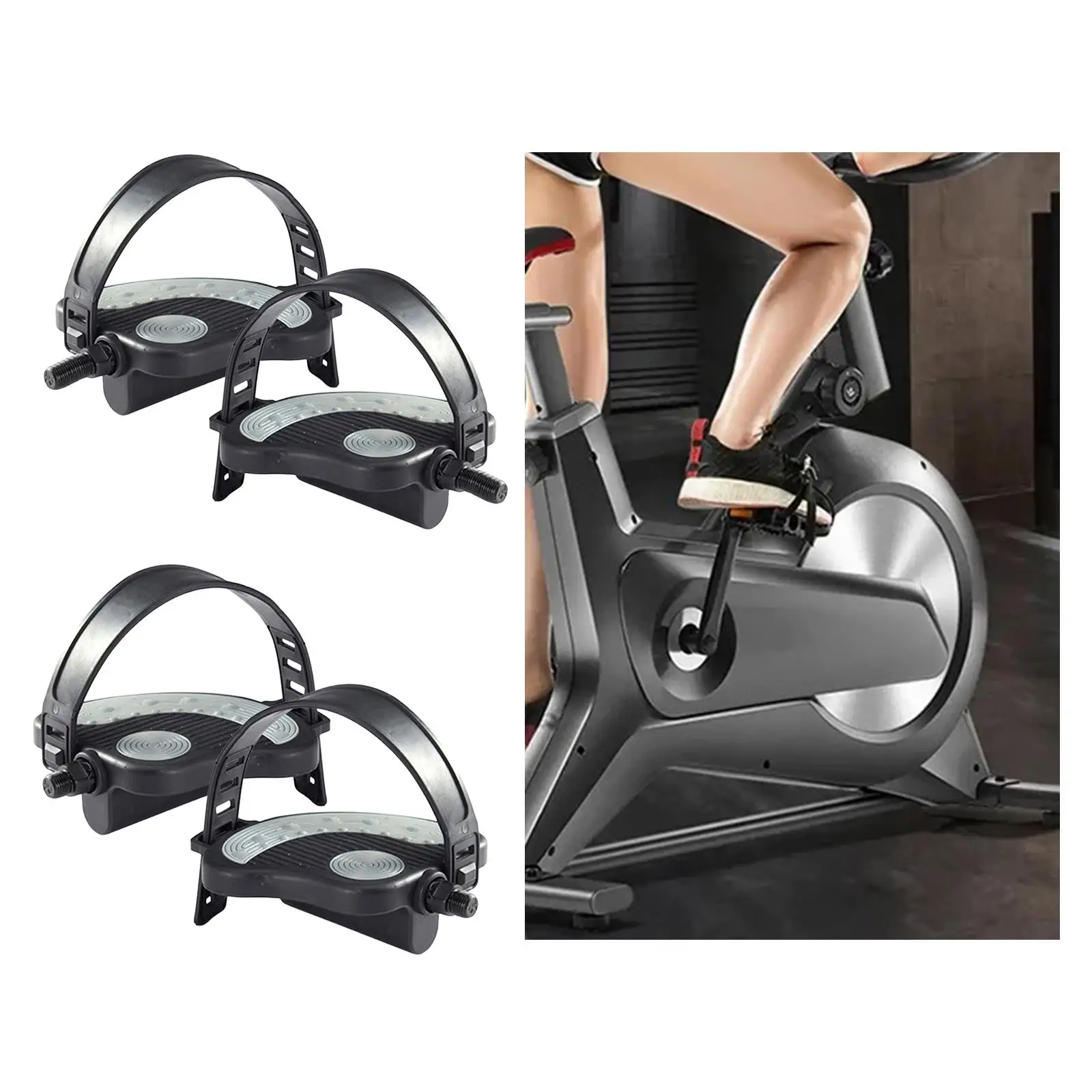 دواسات دراجة تمرين 1/2 بوصة خيط 9/16 مع أشرطة بديلة لـ