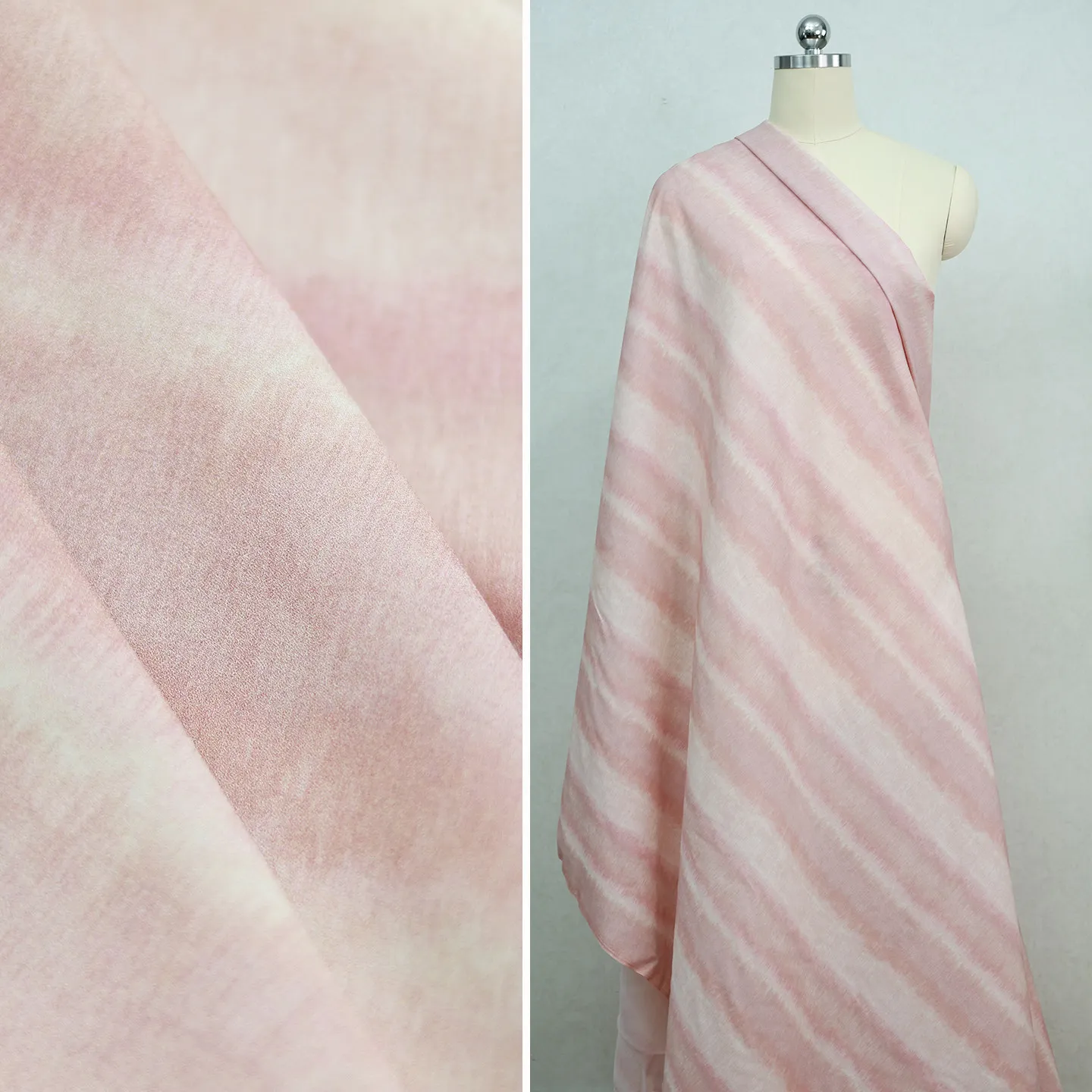 High Quality Pink Dyed Silk Jianhongcrepe Stripe Blooming Fabric Silkworm Silk Clothing Designer Cheongsam Cloth