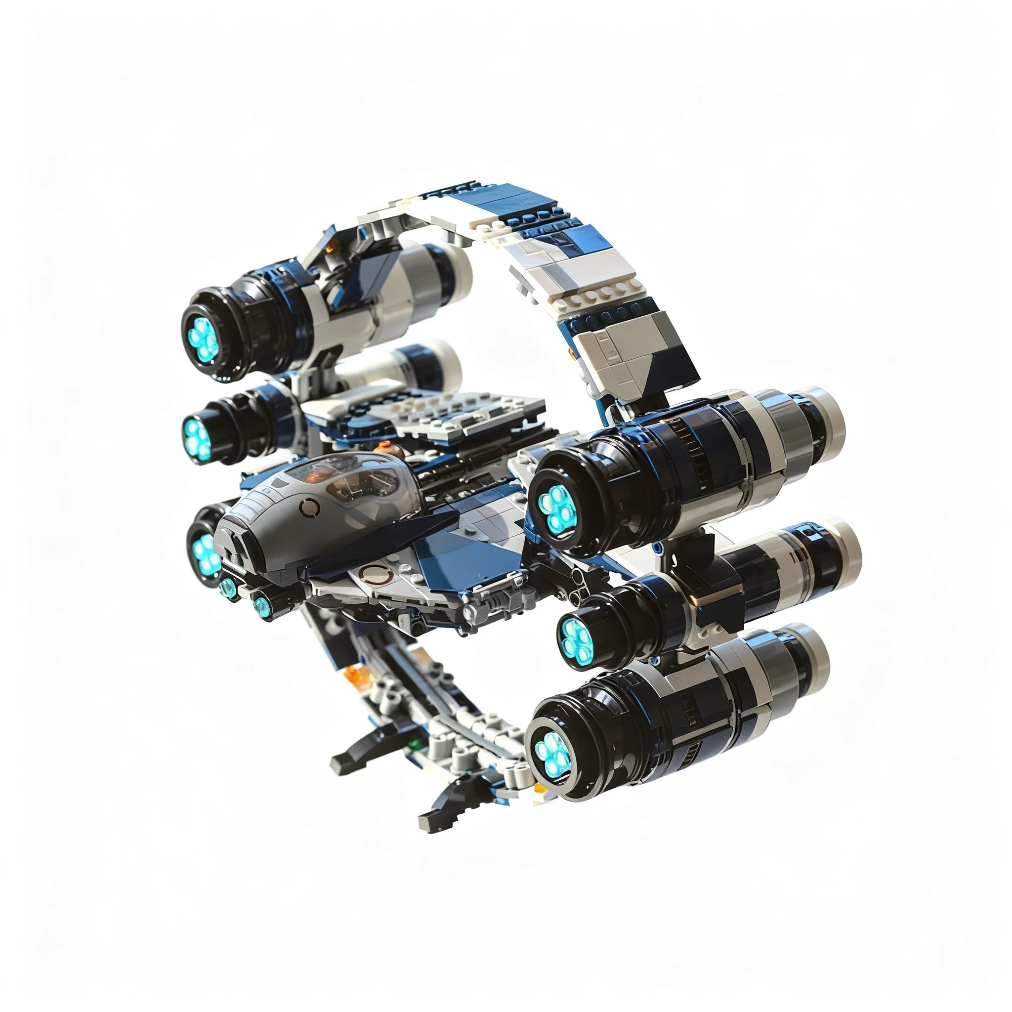 1186pcs MOC Star Battle Hyperdrive Ring Obi-Wan's Eta-2 Interceptor Model Building Blocks Architecture Creative Collection Art