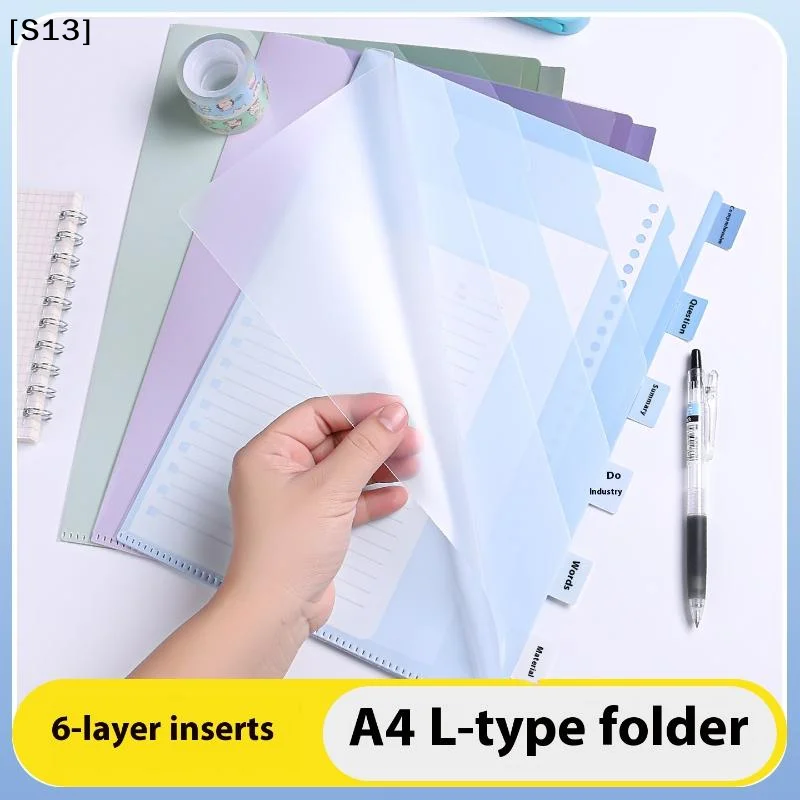 

Gradient Multi-Layer Folder Subject Classification Test Paper Folder Transparent L-Shaped Folder 6-Layer Classification File[Q]