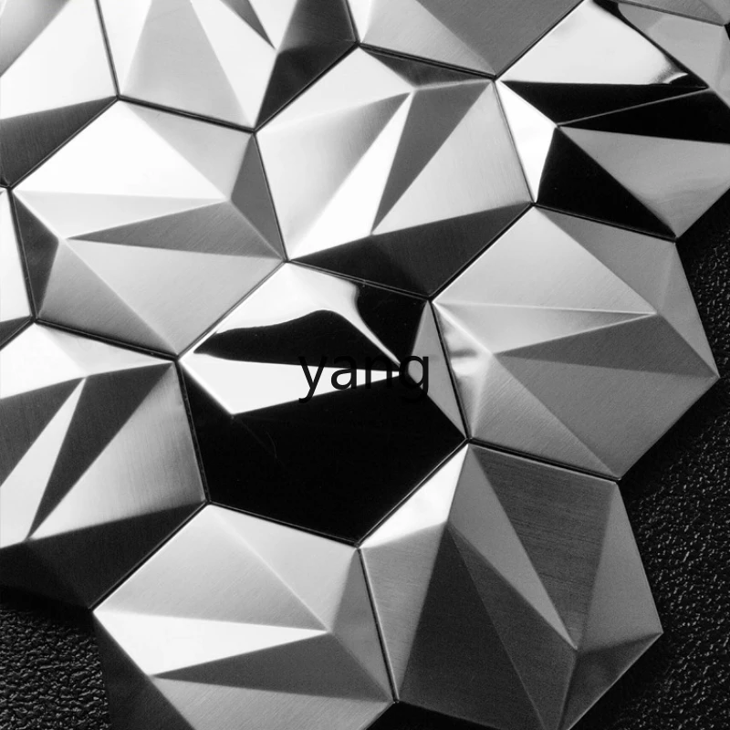 

LH stainless steel metal tile wall sticker bar hotel background wall hexagonal wall tile