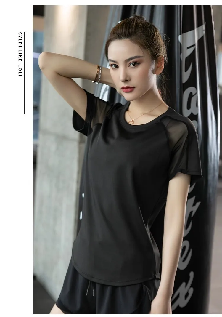 Women's Summer Thin, Stylish & Sexy Quick-Dry Yoga Wear, High-End Short-Sleeve for Gym & Running