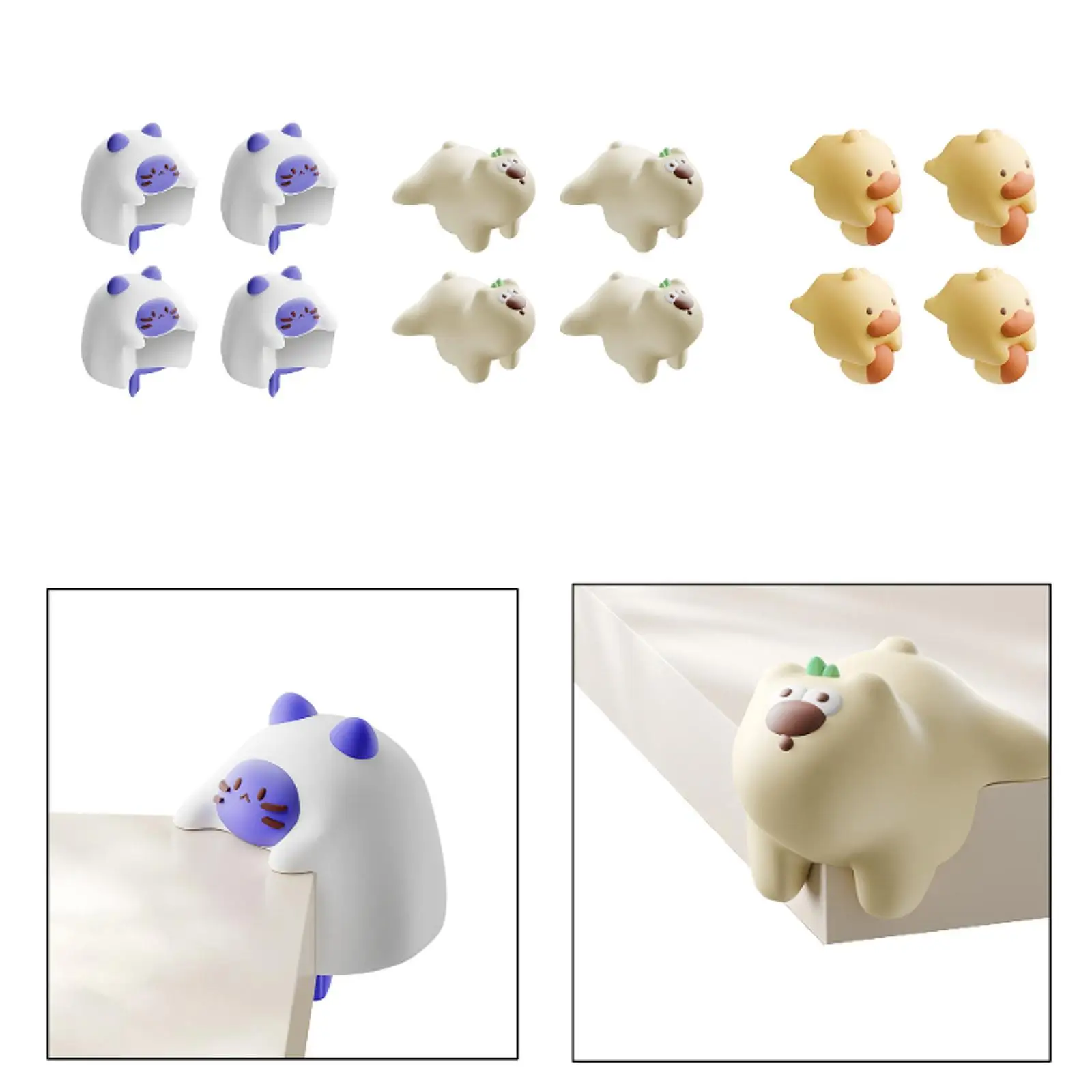 

4 Pieces Corner Protectors Edge Safety Guards Easy Installation Edge Guards Furniture Edge Protectors for Bderoom Baby Proofing