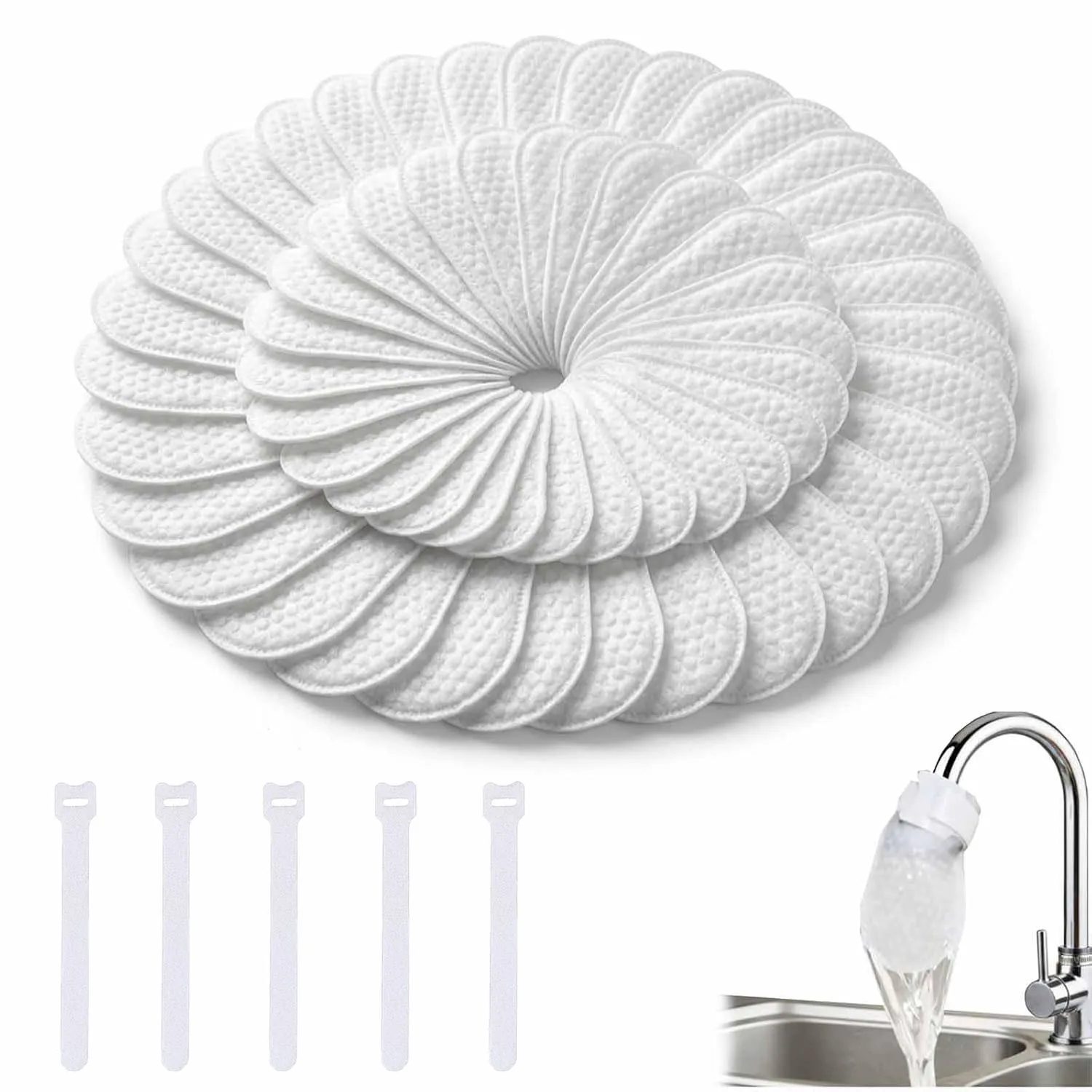 

Thickened Splash-Proof Faucet Filter Cotton Bag, Disposable Sediment & Scale Remover for Kitchen & Bathroom Water Tools