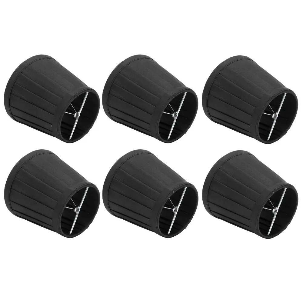 6PCS Simple Fabric Lampshade Clip On Design 5.5 inch Height Chandelier Lamp Shades Lamp Cover Floor Lamp