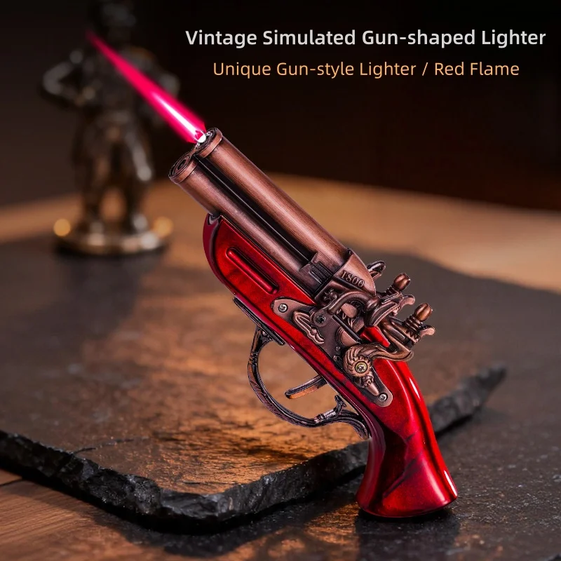 New Classic Simulated Vintage Musket Windproof Butane Lighter Trendy Metal Ornament Festive Gift for Men Unique Art Decoration