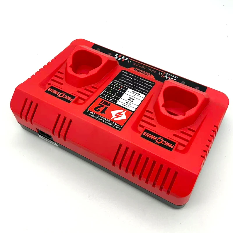 Compatible for Mil M-12 12V Lithium-ion Batteries Portable Fast Charger Power Tool Battery Charger 12V Dual-port Battery Charger
