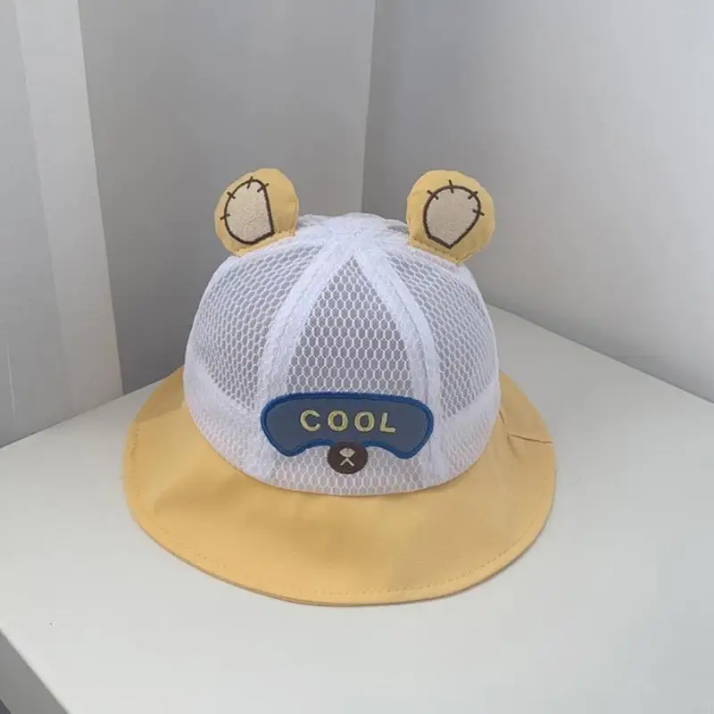 

Q22D Cartoon Baby Basin Hat Cotton Baby Sun Cap Fisherman Hat with Strap