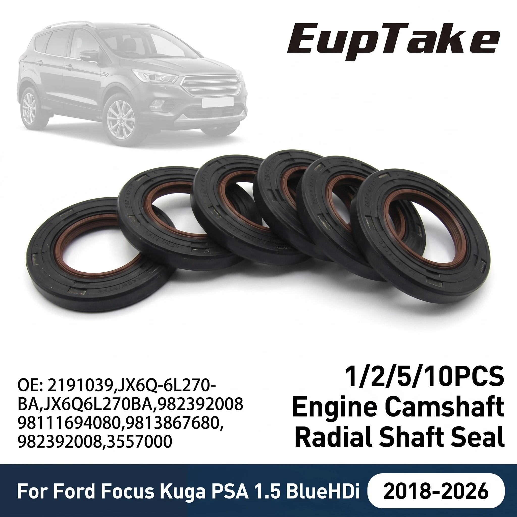 1/2/5/10 PCS Engine Camshaft Radial Shaft Seal For Ford Focus Kuga PSA 1.5 BlueHDi 2018-2026 2191039 9823920080 PTFE 24.7x47x6mm