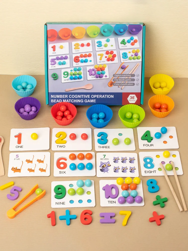 목재 몬테소리 산수 수학 장난감 세트 유아원 유치원 학습 장난감 세트 유치원 수학 학습 장난감 세트 유아용