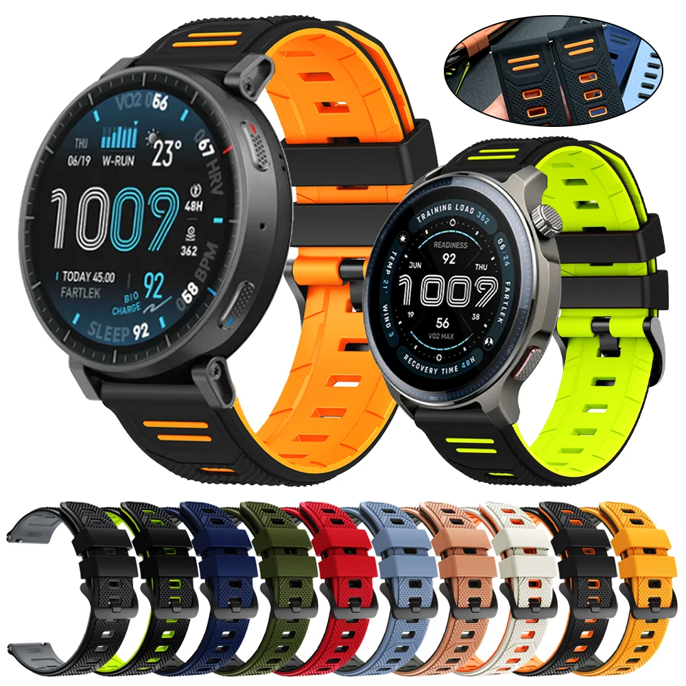 Sport-Silikonarmband für Huami Amazfit Active Max 48 mm/BALANCE 2/BIP 6/5 UNITY/Cheetah Pro/GTR 4 Serie 22 mm Uhrenarmbänder