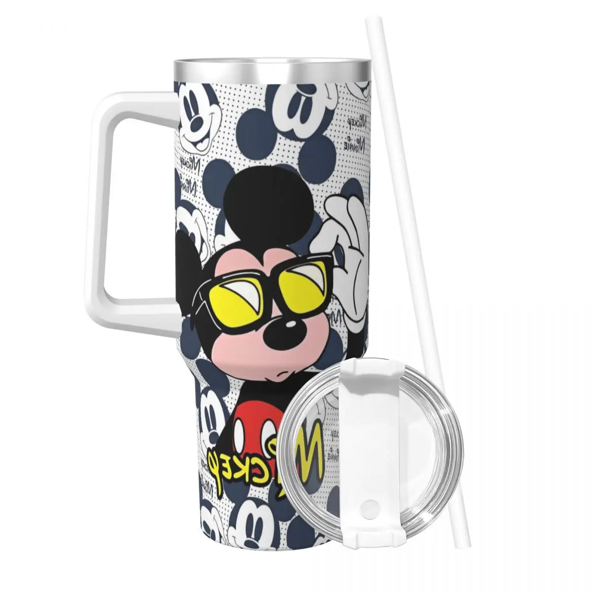 Mickey Cartoon Tumbler Cold Drink Water Bottle Heat Preservation Stainless Steel Coffee Mug Custom Beach Car Mugs