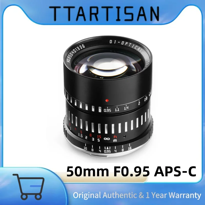 

TTArtisan 50 мм F0.95 APS-C объектив с ручной фокусировкой, металлический корпус, сверхбольшая диафрагма для Sony E Leica L Fuji X Canon RF Nikon Z M43