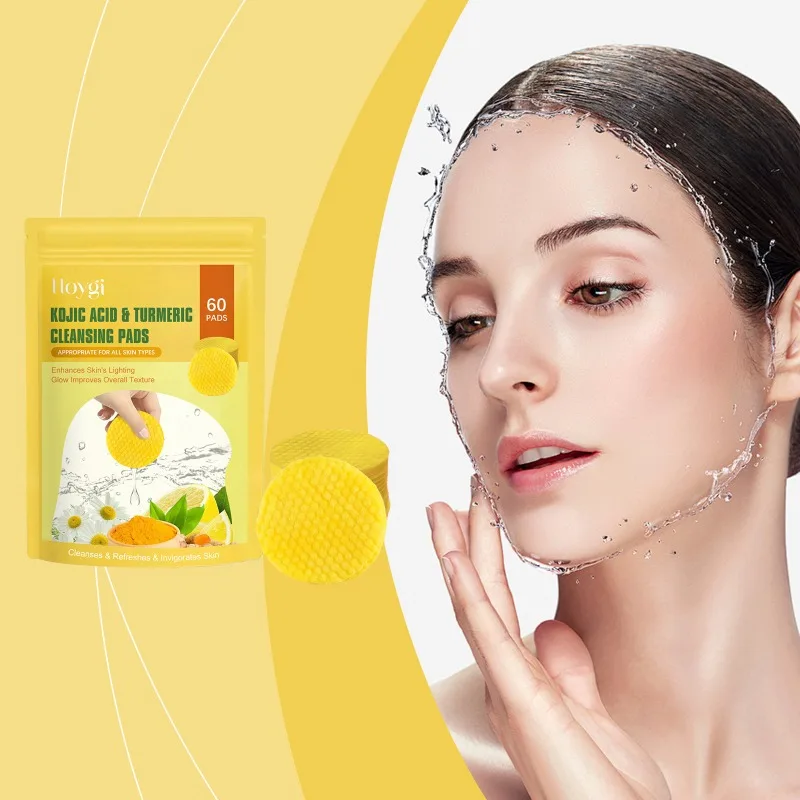 

Turmeric Kojic Acid Facial Cleansing Pads Mildly Cleanse Facial Skin Care for Skin Hydrate Control Oil Fresh Cleanse