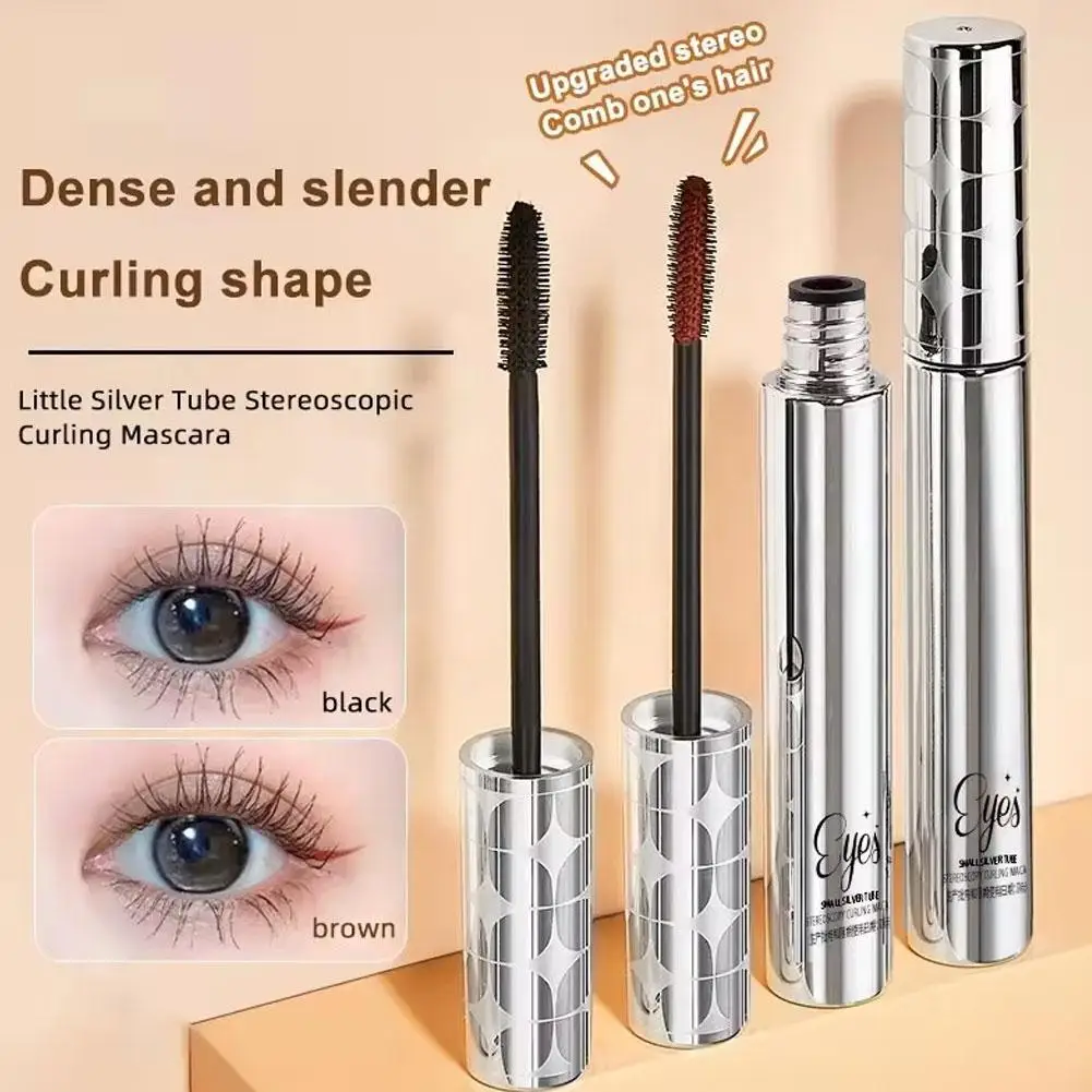 Mascara mat en Fiber de soie, brosse Ultra-fine, allonge les cils, recourbé, rapide, noir, sec, imperméable, marron, J0W7