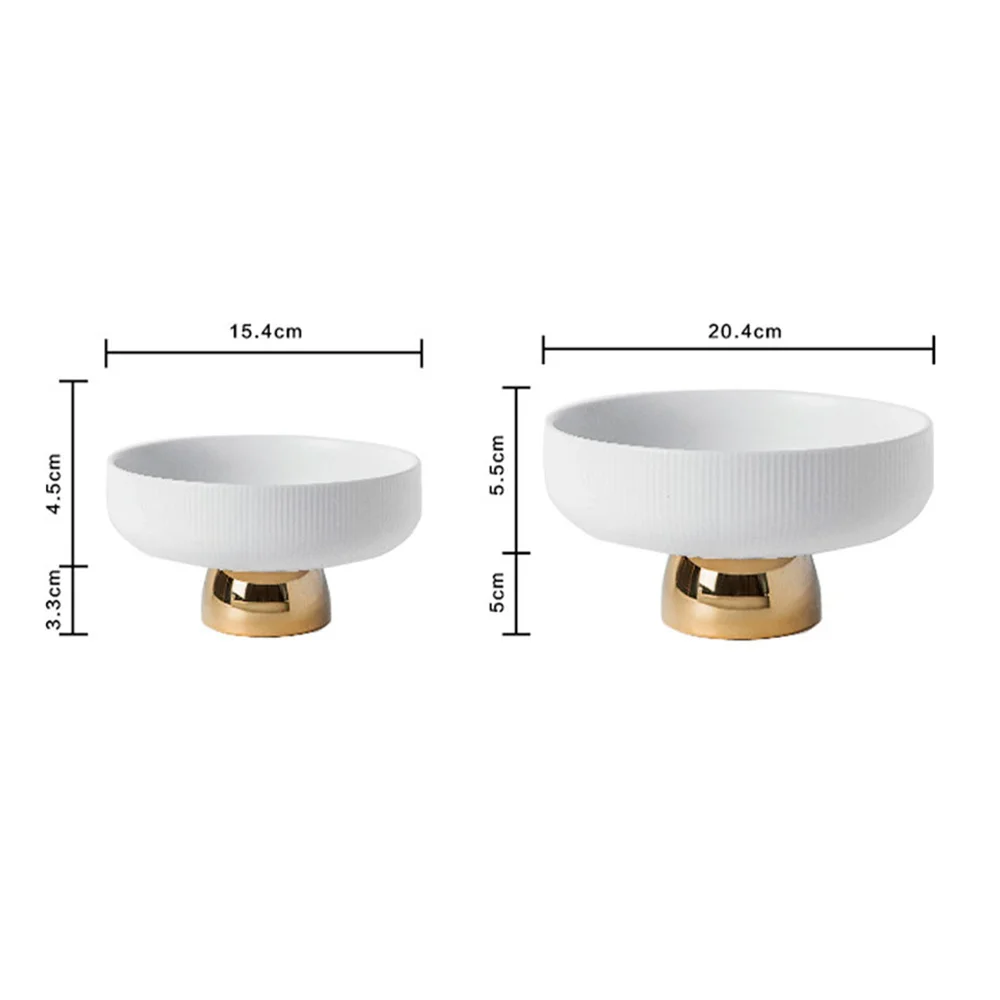 A34R  Plate Tall Feet Fruit Plate Round Salad Bowl Dessert Cake Pan Snack Tray Decorative Plates