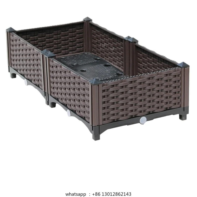 

Цветочная коробка для уличной посадки, пластиковый цветочный горшок, прямоугольный горшок для овощей, очень большой