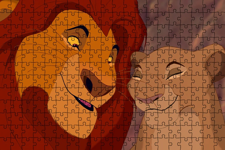 Simba Lion King Disney Cartoon Puzzle bruciagrassi per bambini 300/500/1000 gioco di Puzzle regali di festa decorazione fatta a mano