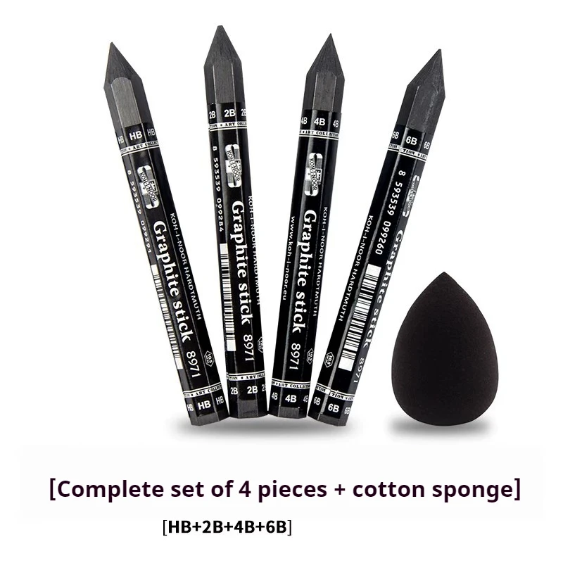 HB/2B/4B/6B Woodless Hexagonal Graphite Stick Pencil Bold Black Charcoal Art Student Sketch Painting Graphite Pen Art Supplies