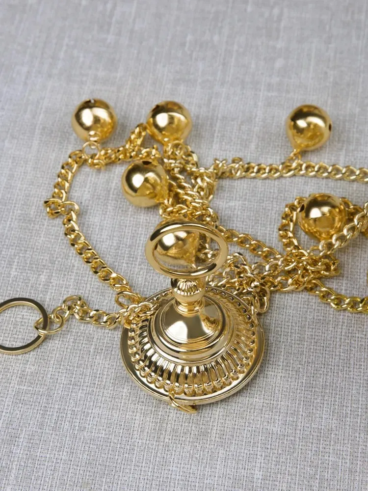 HTISOK Orthodoxes Räuchergefäß mit Kette und Glocken aus Zinklegierung, vergoldet, für Kirchenaltarzeremonien, mit traditionellem Design. – Detail 10