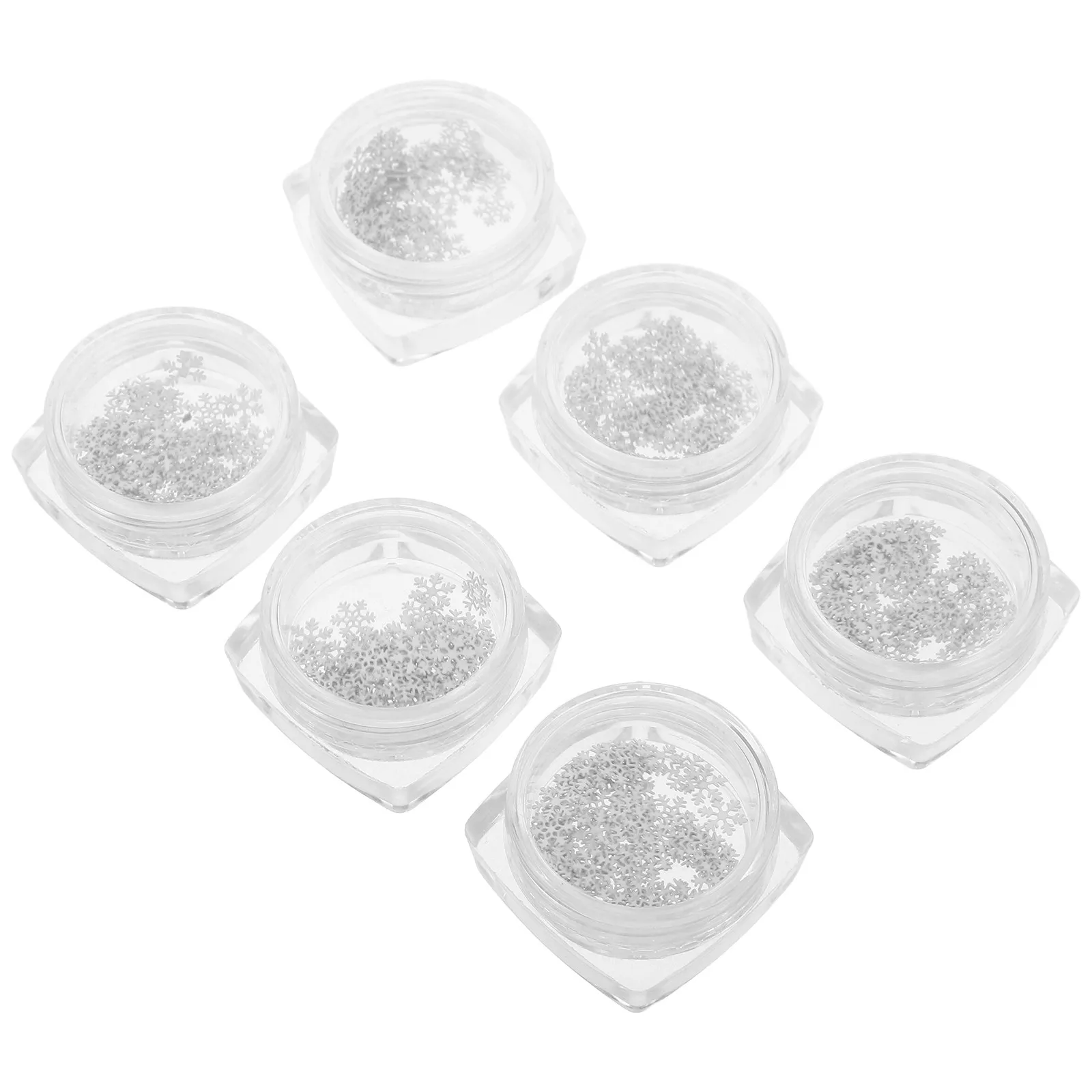 6 Boxes Mini Snowflake Nail Sequins White Glitter DIY Manicure Ornament Fine Nail Art Applique Nails Craft Decoration Snowflake