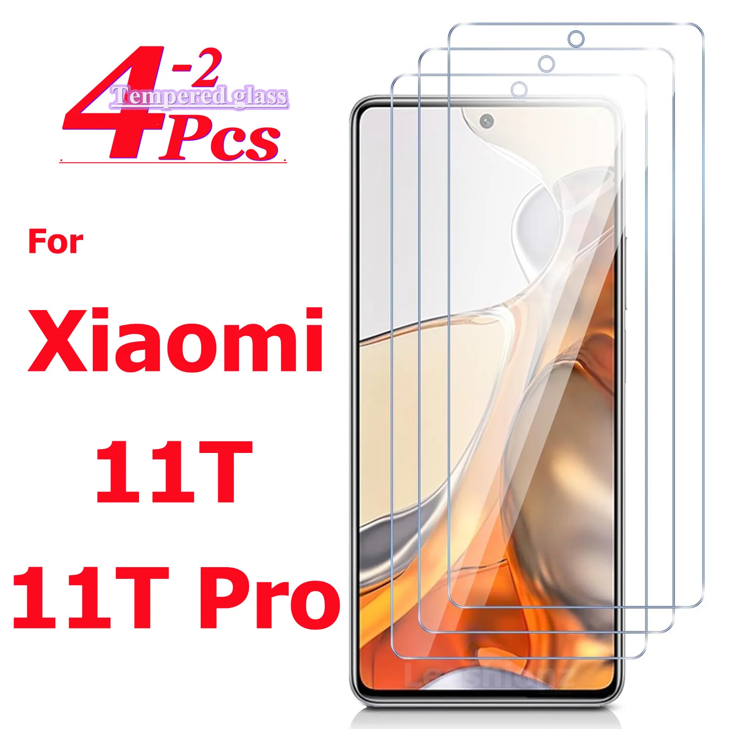 2/4 piece of glass film suitable For Xiaomi 11T 11T pro tempered glass high-definition anti drop screen protector