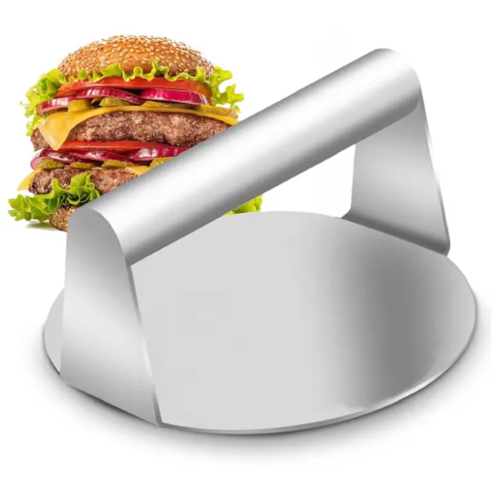 Prensa de hamburguesas de acero inoxidable, machacador de carne, molde Circular para prensar carne, accesorios de cocina
