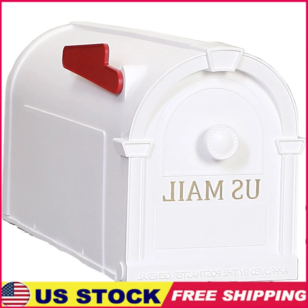 

Средний белый пластиковый почтовый ящик, одобренный USPS, устойчивый к ржавчине, прочный почтовый ящик, простая установка, бордюр, привлекательность, бесплатное обслуживание 35