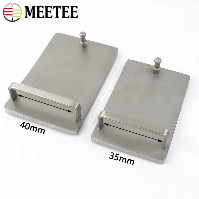 1Pc 35mm/40mm Stainless Steel Belt Buckles for Men Women Metal Waistband Head Smooth Plate Buckle Clasp DIY Hardware Accessories