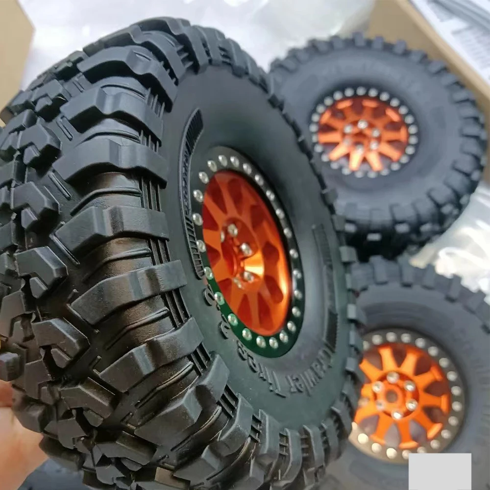 4 個 RC 130 ミリメートル 2.2 インチラバーロックタイヤ 1:10 RC ロッククローラーアキシャル SCX10 キャニオントレイル 105Rims TRX4 TRX6 用 # 8174