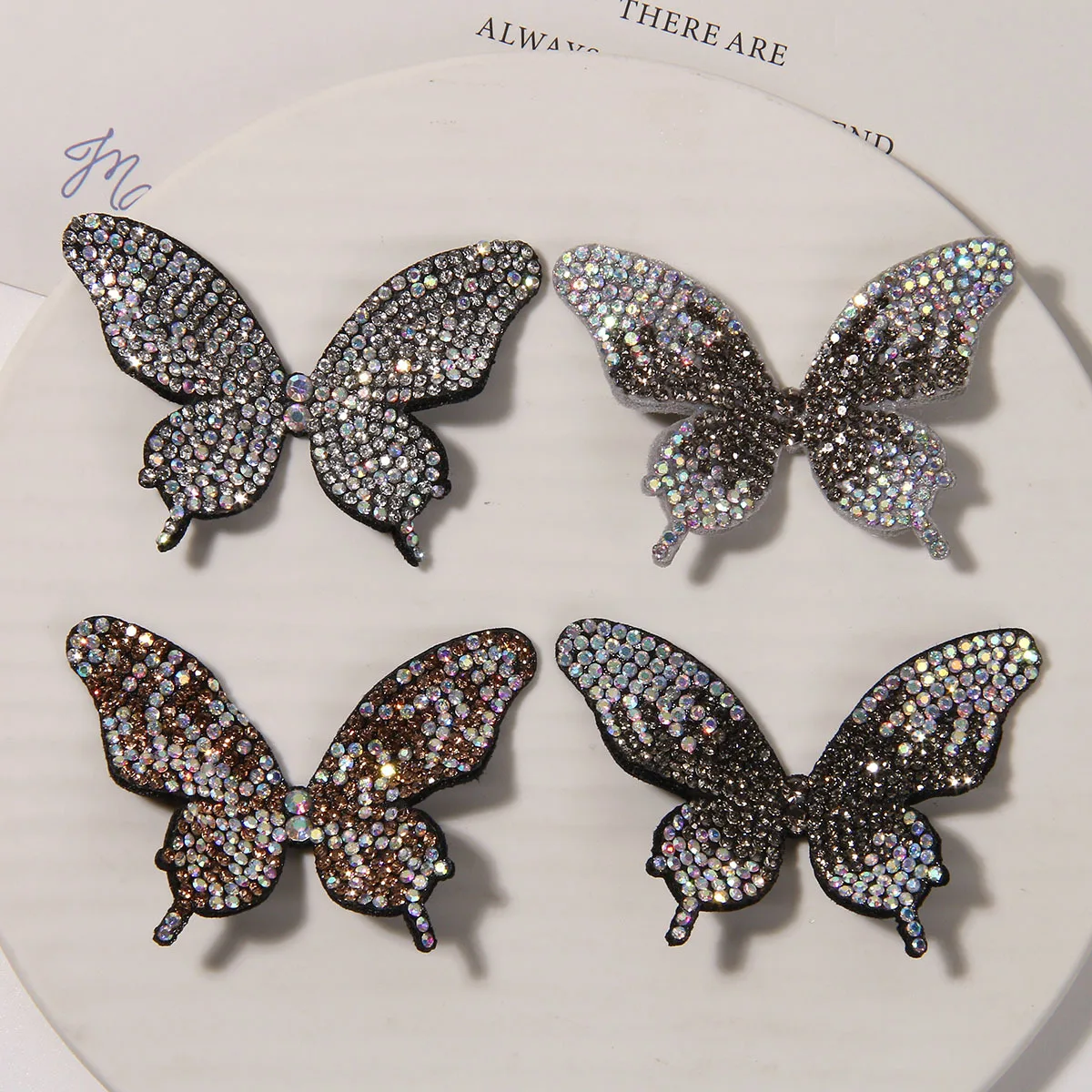 2 pezzi eleganti e semplici strass tridimensionali hot diamond butterfly accessori per gioielli copricapo fai da te accessori per capelli hol