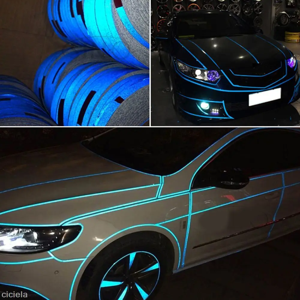Stickers Glow In The Dark Safety Sign Self-adhesive Home Stage Decorations Green Fluorescent Luminous Tape Car reflective strip