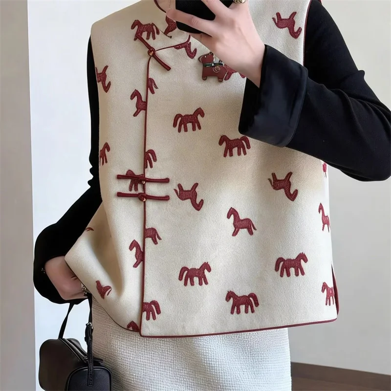 Women Coat Fashion Spring and Summer round collar Sleeveless Waistcoat Loose Coat Vest Joker top Women Cardigan Beautiful Jacket