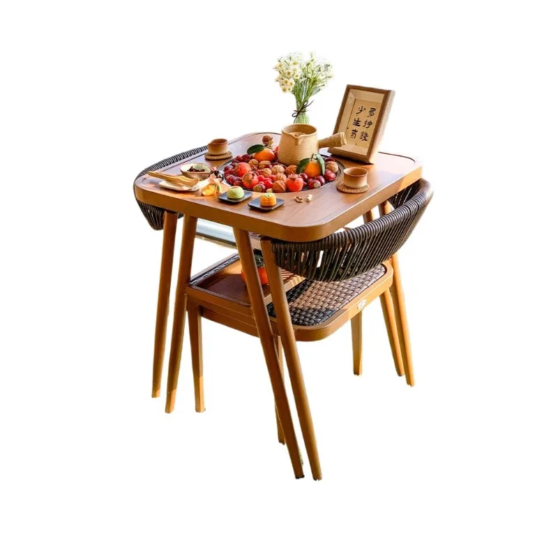 One table and two chairs Internet celebrity chairs Household barbecue small apartment three-piece set