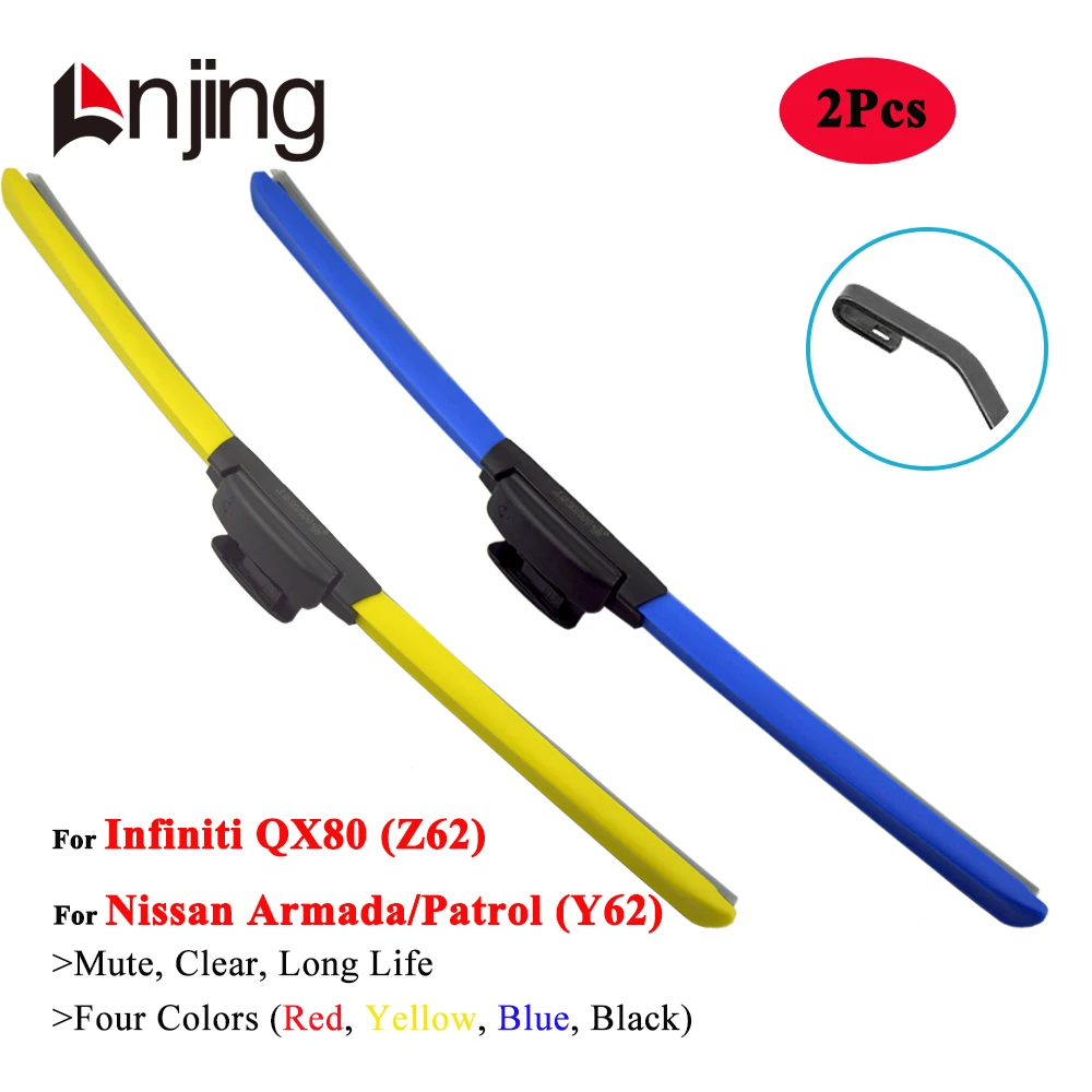 

LNJING Colorful Car Wiper Blade For Nissan Armada Patrol Y62 Infiniti QX80 Z62 2010 2013 2016 2018 2019 2020 2021 2022 2023 2024